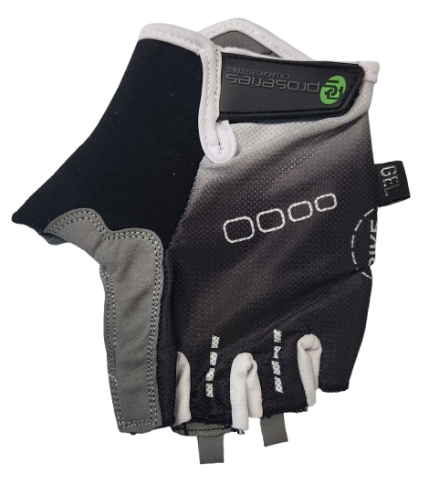 BLACK with WHITE FADE GLOVES - PRO SERIES, Amara Palm, Lycra Towel GEL Padding, XL
