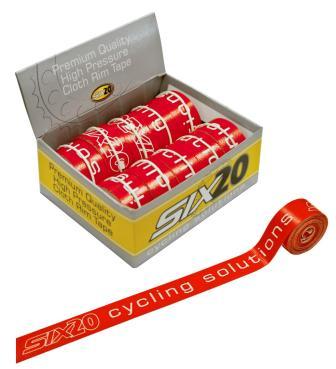 Rim Tape, Cloth, 18mm, Adhesive Backed, RED (Box 10)
