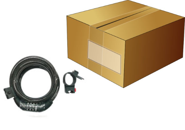 LOCK - Combination Cable Lock, 8mm x1800mm / 72'' (Resettable) Box of qty 10