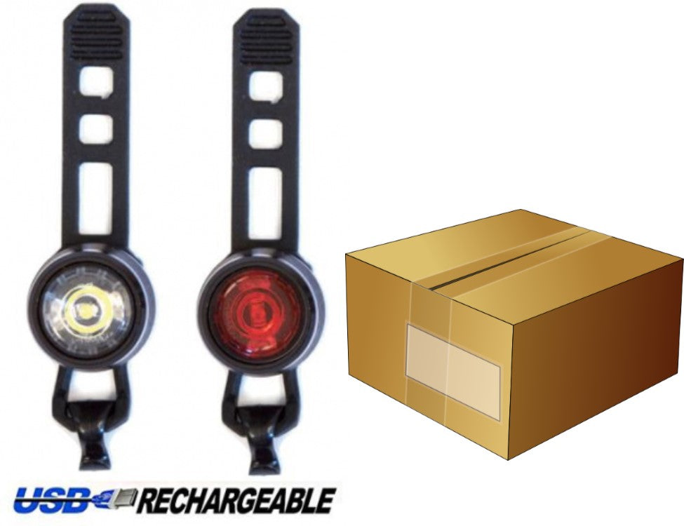 c LIGHTS, Front & Rear Set, USB Lights, 3 Function, Lithium USB-Rechargeable, Six20 packaging, BOX qty 25