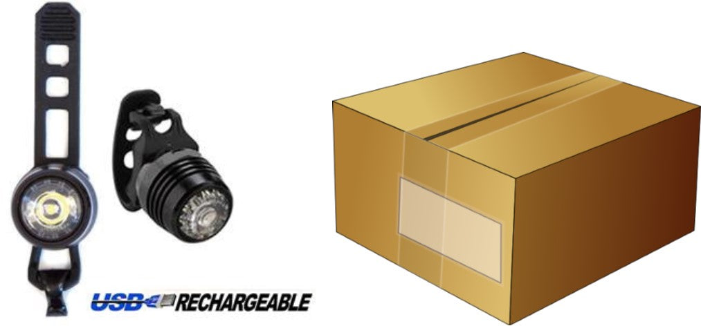 LIGHT - Front USB Light, 3 Function, Lithium USB-Rechargeable, Six20 packaging, Alloy, BLACK, BOX qty 25