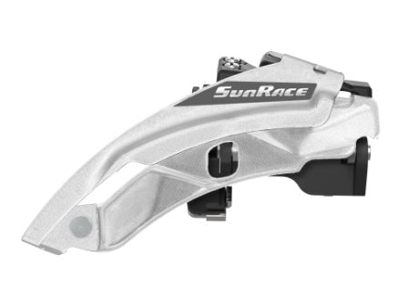 FRONT DERAILEUR 3 Speed MTB, Clamp Mount, Dual Pull, 34.9 43/32/22T SILVER (incls fittings for 31.8 & 28.6)