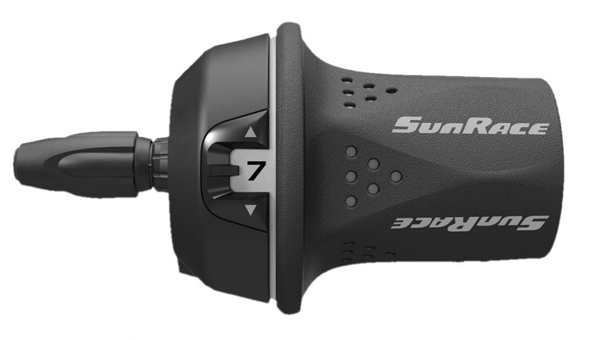 Twist shift, , right side, 7 speed, w/inner wire L: 2100m, gray, Quality Sunrace product