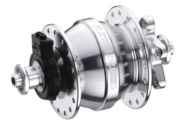 DYNAMO HUB Shutter Precision, PD-8. 6V 3W Output, Front, 32H, 6 Disc, Standard QR, SILVER