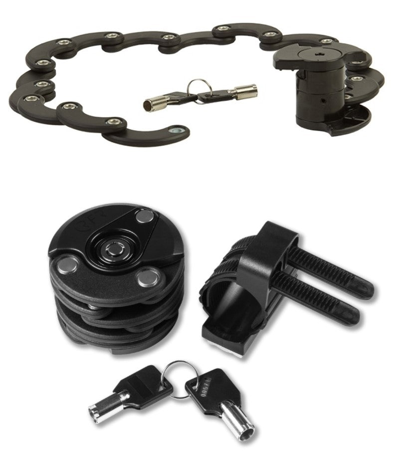 "SPECIAL OFFER " Folding Lock, round type, KEY push-to-lock, 3mm hardened steel, and bicycle bracket/holder, recommended to us by one of our customers- great packaging