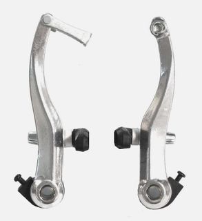 BRAKE - V Brake Set For Cruiser, 120mm Arms, Linear Type Dual Spring, Alloy, SILVER (Front & Rear)