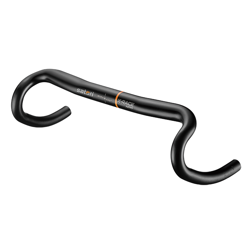 `A NEW ITEM - HANDLEBAR - 31.8mm Dia, 460mm wide, 122mm drop, 70mm reach, 16 deg flair, SATORI X-RACE AERO, matt black