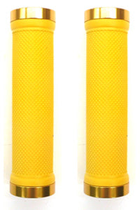 GRIPS Lock-On, Dual Clamp, 130mm, with Plug, GOLD with Gold Rings