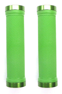 GRIPS Lock-On, Dual Clamp, 130mm, with Plug, LIME GREEN with Lime Green Rings