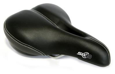 SADDLE Ladies Comfort, 170mm x 240mm, Plush Top, Dual Density Base, Elastomer Springs, Cut Out, BLACK/GREY, Quality Velo manufactured product