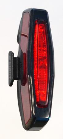 LIGHT Rear, D-Light, USB rechargeble, 3 functions, Super Bright - 50 Lumens, fits aero and round seat posts, vertical position, 27 hours run time!