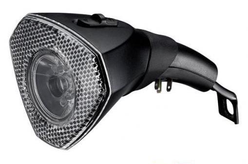Dynamo Head Light, D-Light, super bright 1W LED, alloy, on fork mount, w/ switch, w/ reflector