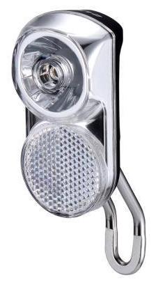 Dynamo Head Light, D-Light, 0.5W LED, alloy, on fork mount, w/ switch, w/ reflector