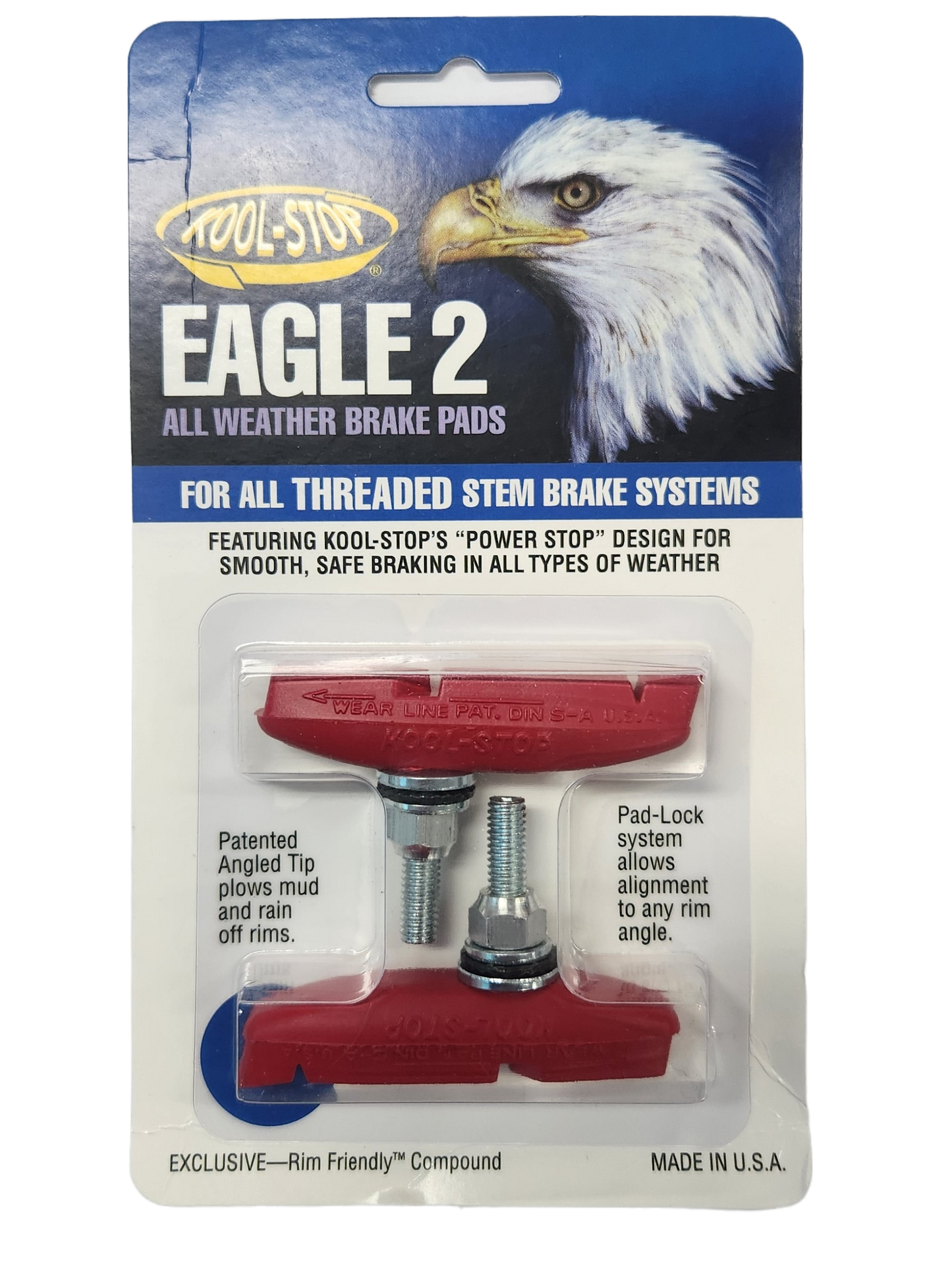 BRAKE PADS - KOOL STOP EAGLE 2 RED THREADED KSE2TR