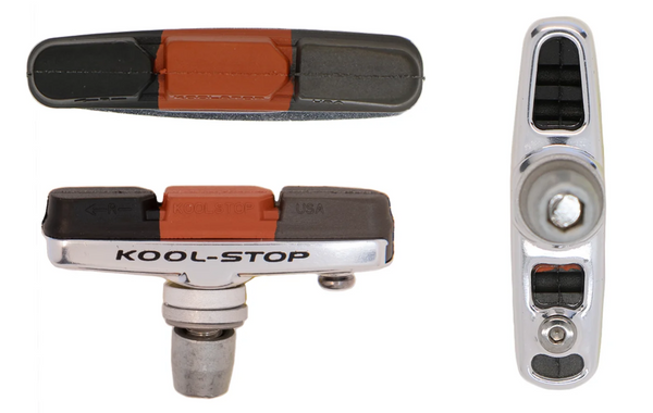 BRAKE PAD - KOOL STOP - CROSS PAD - THREADED LIGHT WEIGHT SILVER HOLDER - KS-CXT
