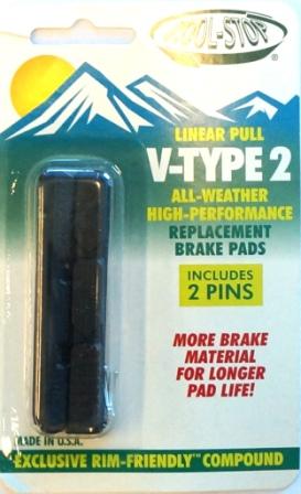 BRAKE PADS - KOOL STOP V2 TYPE INSERT BLACK KSV2B