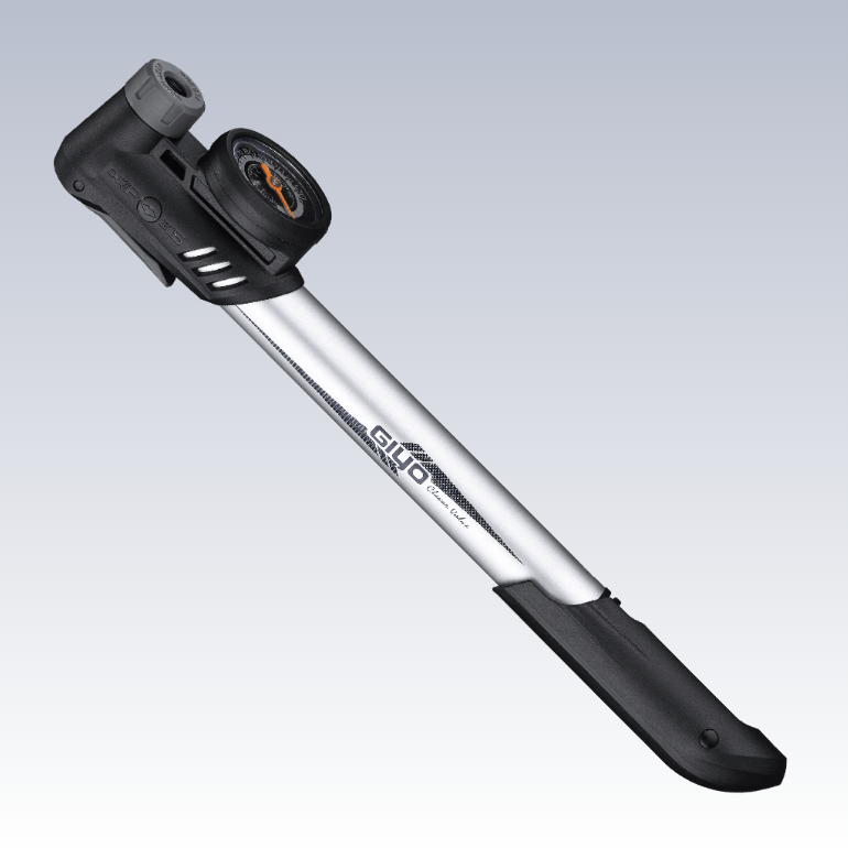 MINI PUMP Alloy, w/new clever valve to fit AV/FV, 1.5" dial gauge, 120psi