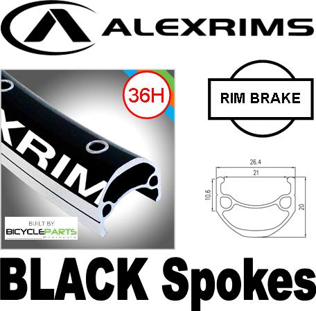 WHEEL - 29er Alex DM21 D/w 36H F/v Eyeletted M/e Black Rim, FRONT Q/R (100mm OLD) Loose Ball Joytech Black Hub, Mach1 BLACK Spokes