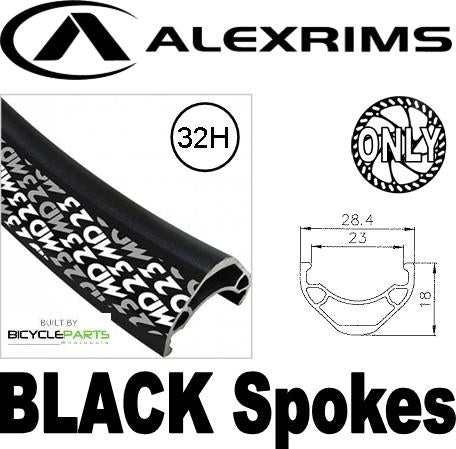 WHEEL - 27.5 / 650B Alex MD23 D/w 32H F/v Eyeletted D/s Black Rim, 8/11 SPEED Q/R (135mm OLD) 6 Disc Sealed Novatec Black Hub, Mach1 BLACK Spokes