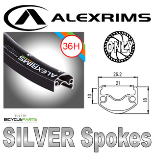 WHEEL - 26" Alex ADVENTURER 2 36H P/j Black Rim, FRONT Q/R (100mm OLD) 6 Disc Sealed Novatec Black Hub, Mach 1 SILVER Spokes