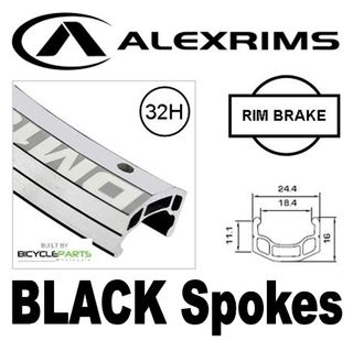 WHEEL - 700c Alex DM18 32H Silver Rim, 8/10 SPEED Q/R (135mm OLD) Sealed Novatec Black Hub, BLACK Spokes