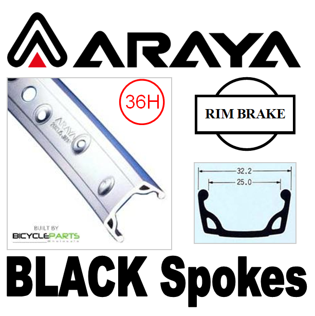 WHEEL - 26" Araya 7X S/w 36H A/v B/s Silver Rim, SCREW-ON MULTI Nutted (135mm OLD) Loose Ball Joytech Silver Hub, Mach1 BLACK Spokes