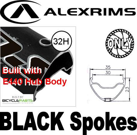 WHEEL - 29er Alex Supra 35 32H W/j Black Rim, 8/11 SPEED 12mm T/A (148mm OLD) 6 Disc Sealed Novatec (E440 Hub Body) Boost, Steel Axle & Freehub Body for E-MTB Black Hub, Mach 1 BLACK Spokes