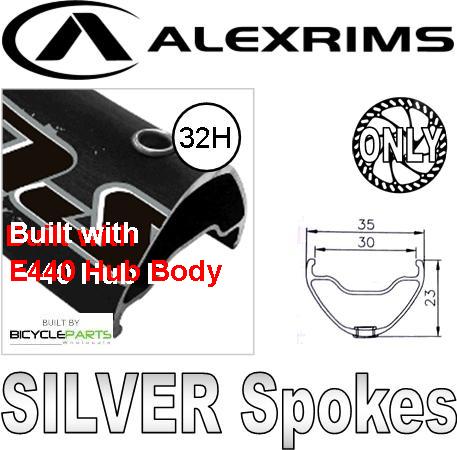 WHEEL - 29er Alex Supra 35 32H W/j Black Rim, 8/11 SPEED 12mm T/A (148mm OLD) 6 Bolt Disc Sealed Novatec (E440 Hub Body) Boost, Steel Axle & Freehub Body for E-MTB Black Hub, Mach 1 SILVER Spokes