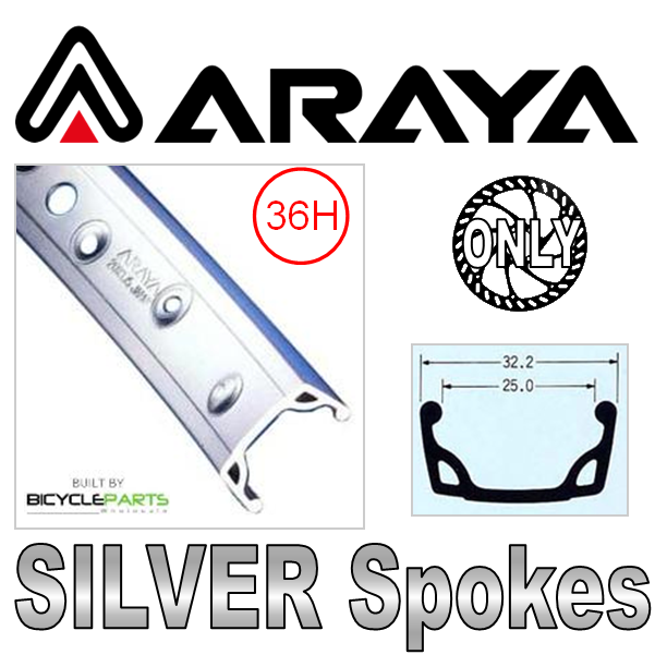 WHEEL - 26" Araya 7X 36H Silver Rim, FRONT Q/R (100mm OLD) 6 Disc Loose Ball Joytech Black Hub, Mach 1 SILVER Spokes