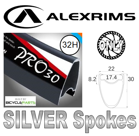 WHEEL - 700C Alex PRO30 32H W/j Black Rim, 8/11 SPEED Q/R (135mm OLD) Centrelock Disc Sealed Novatec Black Hub, Mach 1 SILVER Spokes