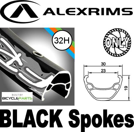 WHEEL - 29er Alex FR30 32H P/j Schrader Valve Black Rim, FRONT 15mm T/A (110mm OLD) 6 Disc Sealed Novatec Boost Black Hub, Mach 1 BLACK Spokes