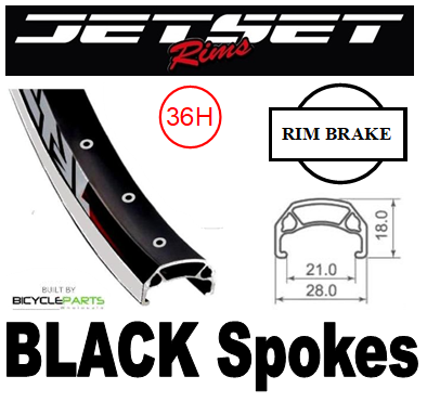 WHEEL - 700C/29 Jetset CH-E213 36H P/j Black Rim, SCREW-ON MULTI Q/R (135mm OLD) Loose Ball KK Rival Black Hub, Mach 1 BLACK Spokes