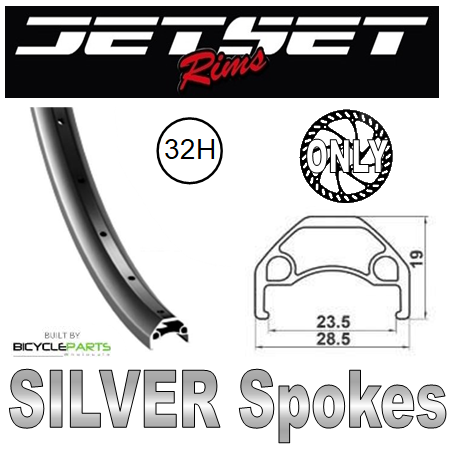 WHEEL - 27.5 / 650B Jetset HC-X359 32H P/j Matt Black Rim, FRONT 15mm T/A (110mm OLD) 6 Disc Sealed Novatec Boost Black Hub, Mach 1 SILVER Spokes
