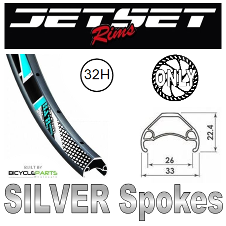 WHEEL - 29er Jetset HC-E331 32H P/j Matt Black Rim, FRONT DYNAMO Q/R (100mm OLD) 6 Disc Sealed SP Black Hub, Mach 1 SILVER Spokes