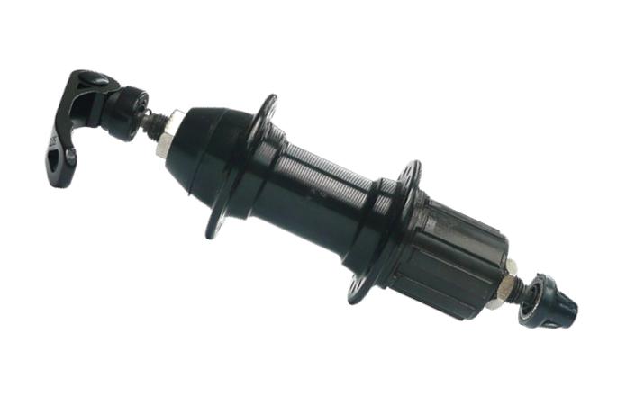 Hub, Road 7 Speed Cassette. Q/R Black 32H (130mm OLD) .