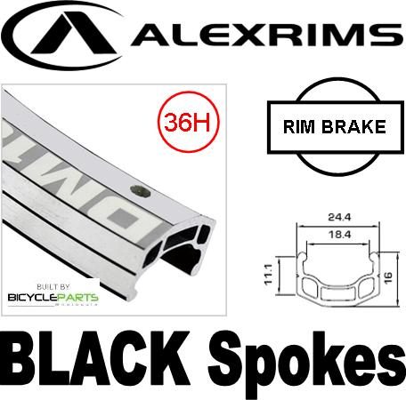 WHEEL - 27.5 / 650B Alex DM18 D/w 36H A/v Eyeletted M/e Silver Rim, FRONT Q/R (100mm OLD) Loose Ball Joytech Black Hub, Mach1 BLACK Spokes