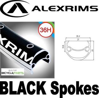 WHEEL - 29er Alex DM21 36H Black Rim, FLIP FLOP 3/8 Nutted (110mm OLD) Loose Ball Joytech Black Hub, BLACK Spokes