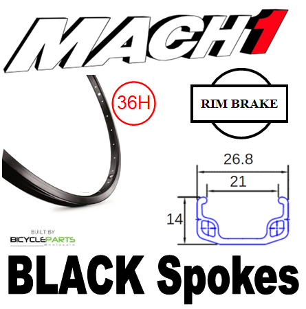 WHEEL - 26" Mach1 110 36H S/j Black Rim, SCREW-ON MULTI Nutted (135mm OLD) Loose Ball Joytech Alloy Black Hub, Mach 1 BLACK Spokes