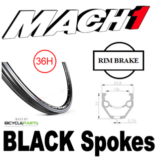 WHEEL - 26" Mach1 REVO 36H P/j Black Rim, 8/11 SPEED Q/R (135mm OLD) Sealed Novatec Black Hub, Mach 1 BLACK Spokes