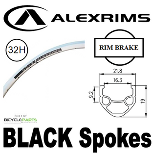 WHEEL - 700C Alex DC19 32H P/j Silver Rim, 8/10 SPEED Q/R (135mm OLD) Loose Ball KK Rival Black Hub, Mach 1 BLACK Spokes
