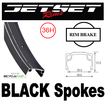 WHEEL - 20" JETSET 7X 36H Black Rim, 1 SPEED COASTER 3/8 Nutted (110mm OLD) Loose Ball Hi-Stop Black Hub, Mach 1 BLACK Spokes