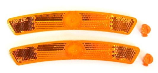 Wheel reflectors  (2-PIECES IN POLY BAG) AMBER YELLOW A.S.