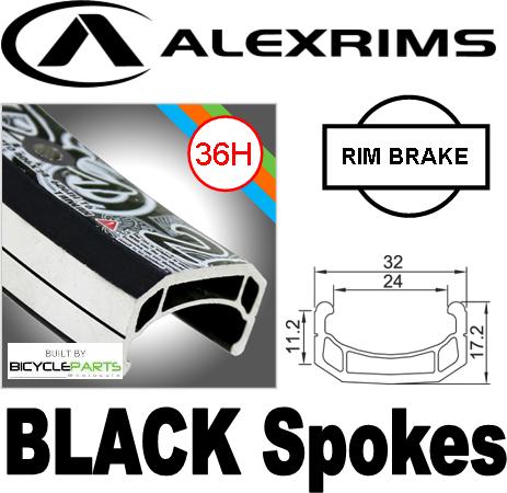 WHEEL - 20" Alex DM24 36H Black Rim, 8/10 SPEED Q/R (135mm OLD) Sealed KK Rival Black Hub, Mach 1 BLACK Spokes