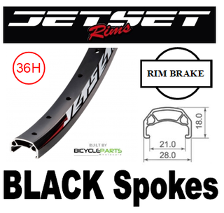 WHEEL - 20" Jetset CH-E213 36H P/j Matt Black Rim, FRONT 15mm T/A (100mm OLD) 6 Disc Sealed Novatec Black Hub, Mach 1 BLACK Spokes