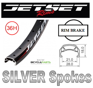 WHEEL - 20" Jetset CH-E213 36H P/j Matt Black Rim, FRONT 15mm T/A (100mm OLD) 6 Disc Sealed Novatec Black Hub, Mach 1 SILVER Spokes