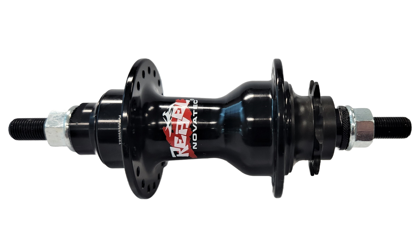 Hub 9T Driver Nutted Black 36H (4 sealed OLD 110mm) 3/8mm x 165mm axle