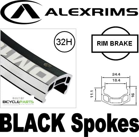 WHEEL 26" Alex DM18 D/W 32H A/v Eyeletted M/e Rim, SCREW-ON MULTI Q/R (135mm OLD) Loose Ball Joytech Hub, Mach 1 Spokes, REAR. BLACK with SILVER Hub