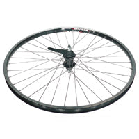 WHEEL 26" Alex DM-18 D/w Black eyeleted alloy Rim, Chrome Steel Coaster Hub , Silver Mach1 spoke , REAR.