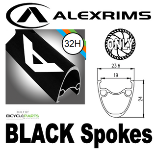 WHEEL - 29er Alex ATD-500 32H P/j Black Rim, FRONT DYNAMO 12mm T/A (100mm OLD) Centerlock Disc Sealed Shutter Precision (PL-7) Black Hub, Mach 1 BLACK Spokes