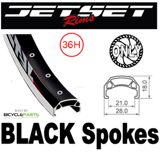 WHEEL - 26" Jetset CH-E213 36H P/j Black Rim, FRONT 15mm T/A (100mm OLD) 6 Disc Sealed Novatec Black Hub, Mach 1 BLACK Spokes